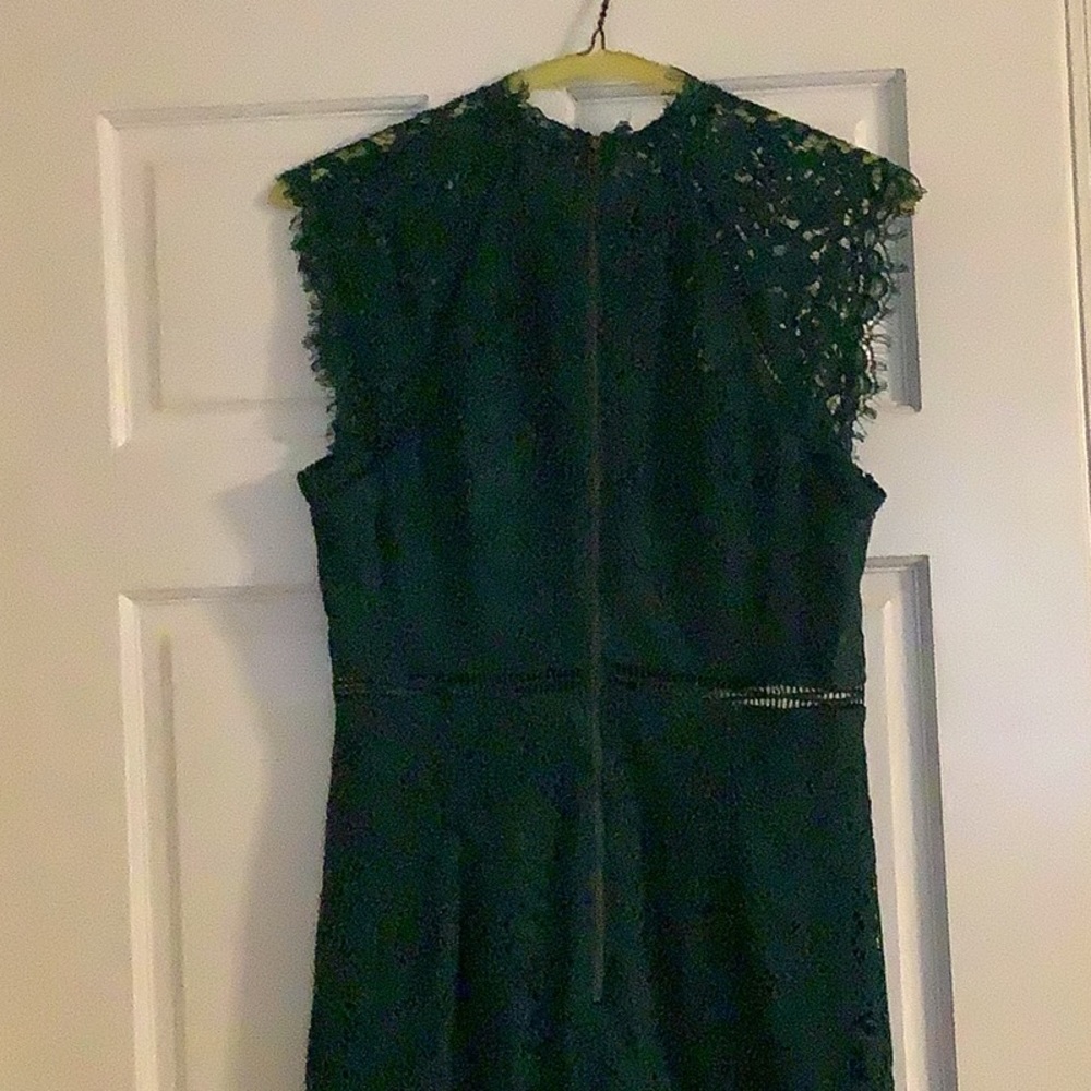 Bardot lace panel dress in hunter/emerald green EUC - Picture 12 of 16